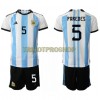 Original Trikotsatz Argentinien Leandro Paredes 5 Heimtrikot WM 2022 Für Kinder